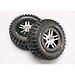 TRX - Traxxas TRX-6873 Traxxas Tires & wheels, assembled, glued (SCT Split-Spoke satin chrome, black beadlock style wheels, BFGoodrich® Mud-Terrain™ T/A® KM2 tires, foam inserts) (2) (4WD f/r, 2WD rear) (TSM rated)