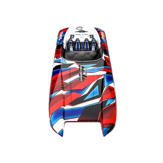 TRX - Traxxas TRX-57046-4-REDR Traxxas DCB M41 (Red) Widebody: Brushless Race Boat with TQi Traxxas Link™ Enabled 2.4GHz Radio System & Traxxas Stability Management (TSM)