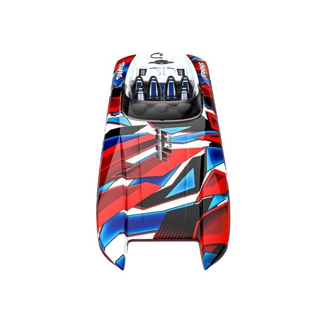 TRX - Traxxas TRX-57046-4-REDR Traxxas DCB M41 (Red) Widebody: Brushless Race Boat with TQi Traxxas Link™ Enabled 2.4GHz Radio System & Traxxas Stability Management (TSM)