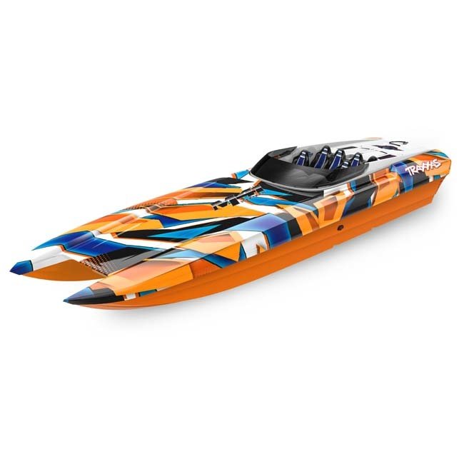 TRX-57046-4-ORNGR Traxxas DCB M41 (Orange) Widebody: Brushless Race Boat with TQi Traxxas Link™ Enabled 2.4GHz Radio System & Traxxas Stability Management (TSM)