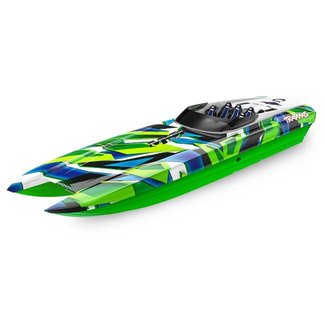 TRX - Traxxas TRX-57046-4-GRNR Traxxas DCB M41 (Green) Widebody: Brushless Race Boat with TQi Traxxas Link™ Enabled 2.4GHz Radio System & Traxxas Stability Management (TSM)