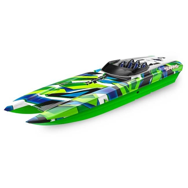 TRX-57046-4-GRNR Traxxas DCB M41 (Green) Widebody: Brushless Race Boat with TQi Traxxas Link™ Enabled 2.4GHz Radio System & Traxxas Stability Management (TSM)