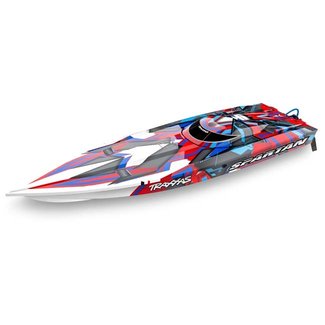 TRX - Traxxas TRX-57076-4-REDR Traxxas Spartan: Brushless 36" Race Boat with TQi Traxxas Link™ Enabled 2.4GHz Radio System & Traxxas Stability Management (TSM)®