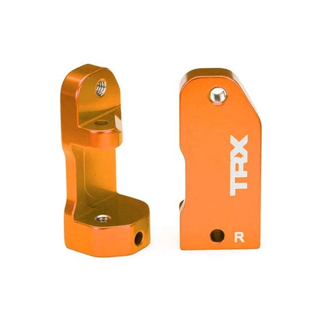 TRX-3632T Traxxas Caster blocks, 30-degree, Orange-anodized 6061-T6 aluminum (left & right)/ suspension screw pin (2)