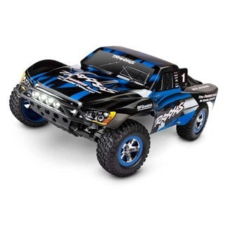 TRX - Traxxas TRX-58034-61-BLU Traxxas Slash: 1/10-Scale 2WD Short Course Racing Truck.  Ready-To-Race® with TQ™ 2.4GHz radio system, XL-5 ESC (fwd/rev), and LED lights.  Includes: 7-Cell NiMH 3000mAh Traxxas® battery
