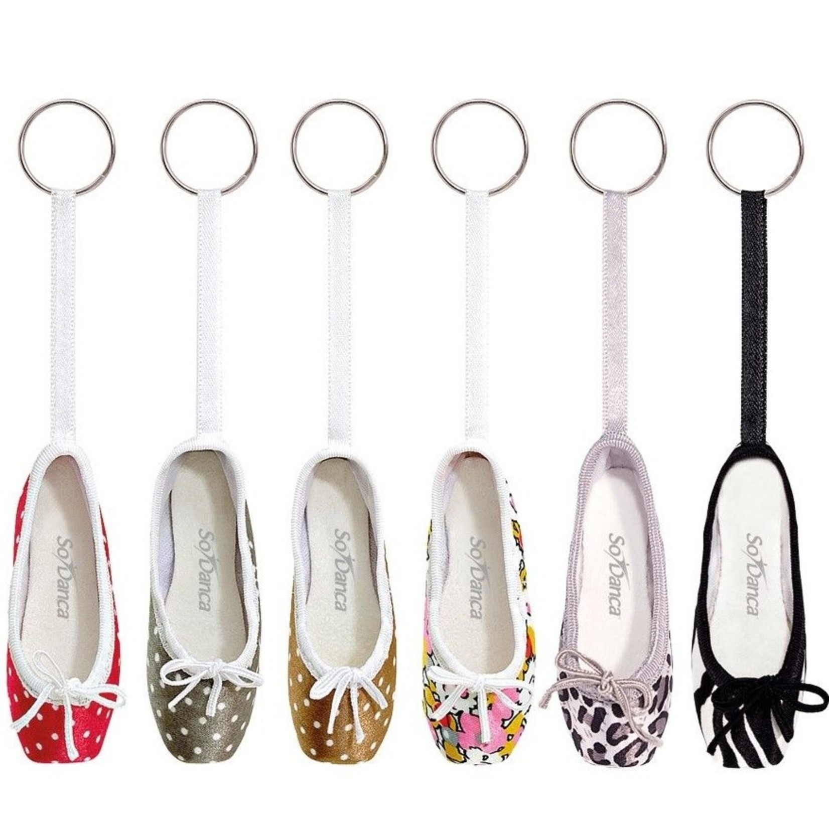 So Danca Mini Pointe Shoe Key Ring - KC12/A Pattern Assortment