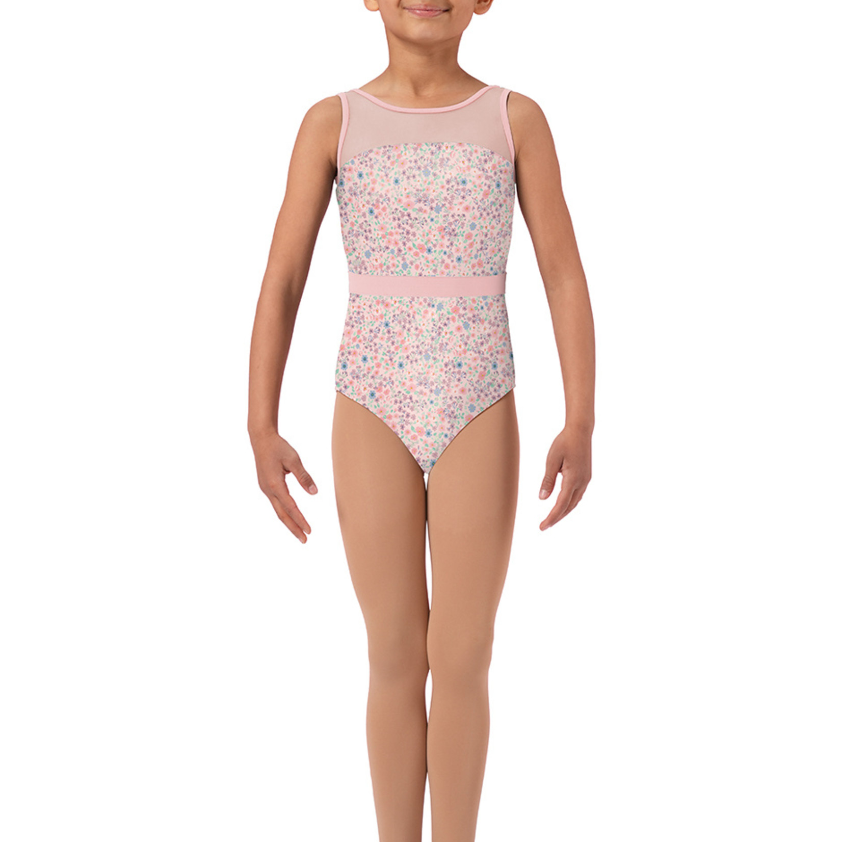 22108C Children's Celeste Tank Leotard with Floral Flocking - Lindens  Dancewear