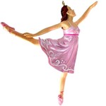 Nutcracker Ballet Gifts 4" Pink Arabesque Ballerina Resin Ornament RES-009