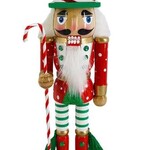 10" Candy Cane Nutcracker Red White Green with Gift Hat N1022-R