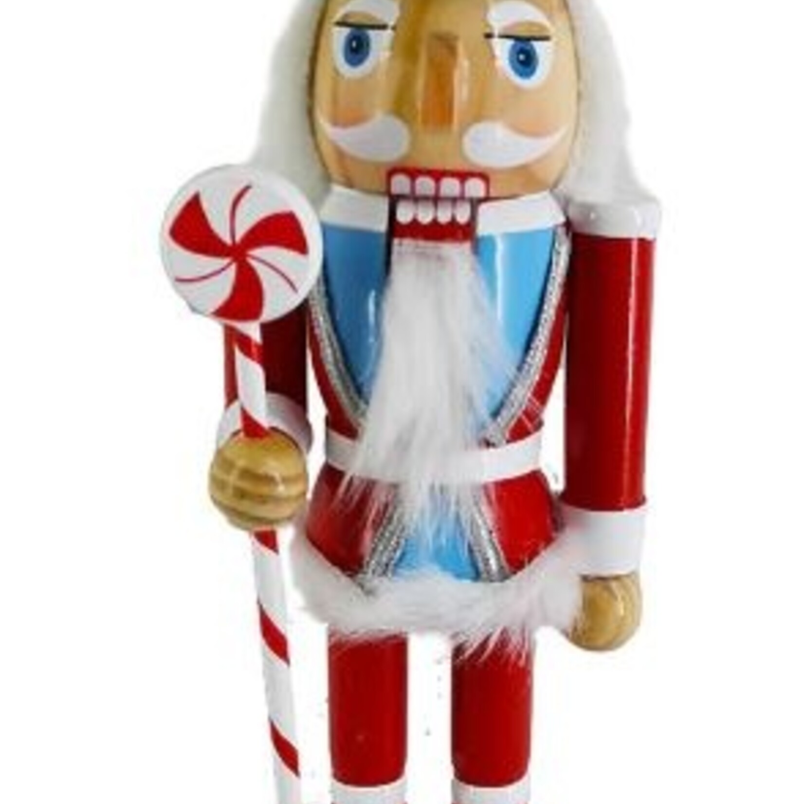 10" Candy Cane Soldier Red Blue Peppermint Nutcracker N1012-R