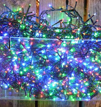 1500 Lumineo LED Multicolor Compact Lights Green Cord