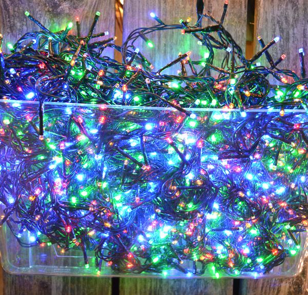 1500 Lumineo LED Multicolor Compact Lights Green Cord