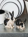 Set of 2 Black & White Bunnies