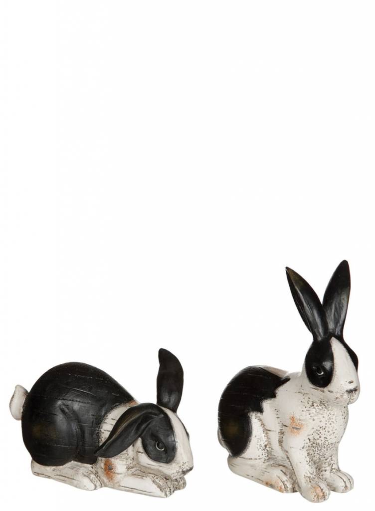 Set of 2 Black & White Bunnies