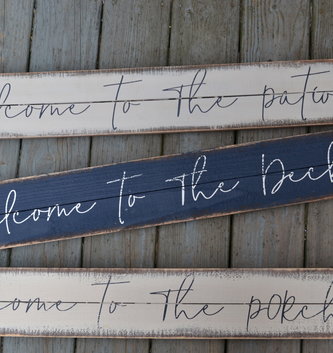 Welcome To Wooden Painted Sign (3 Styles)