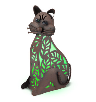 Green Solar Sitting Cat