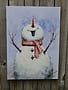 Joyous Snowman Painted Canvas Print