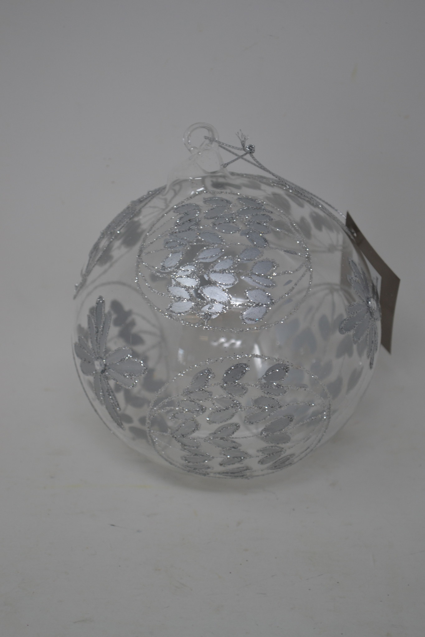 Silver Floral Ball Ornament