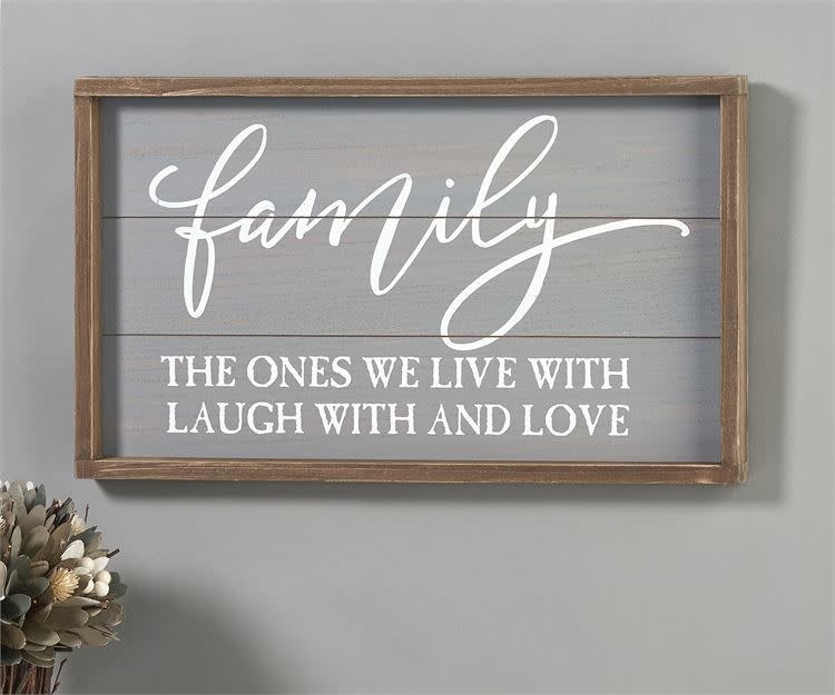 Gray Frame Family Sign High Quality Wall Decor The Last Straw