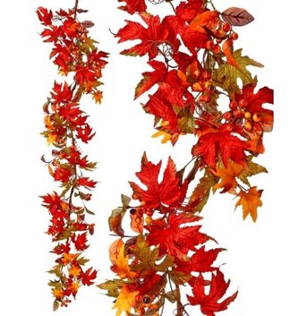 5-ft Harvest Leaf & Berry Garland