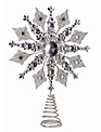 14.5" Jeweled Glitter Snowflake Tree Topper