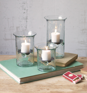 Set of 3 Glass Candle Cylinders