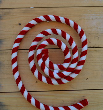 4-ft Wired Velvet Candy Cane Rope