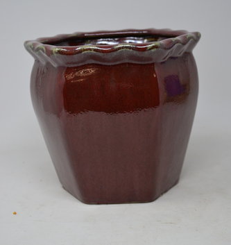 6-Sided Red Crackle Container
