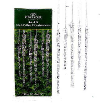 Set of 24 Glass Icicles