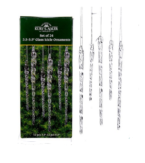 Set of 24 Glass Icicles