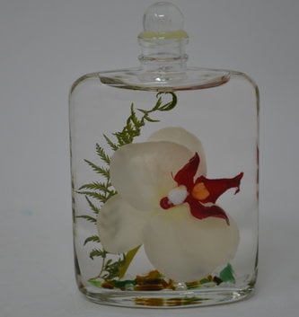 White Orchid Flask Vase Lifetime Oil Candle