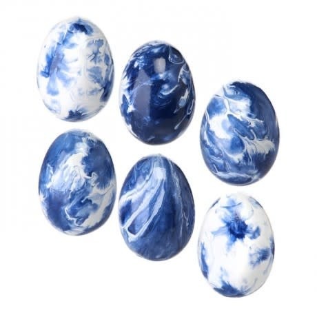 2" Blue & White Egg