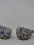 Set of 2 Blue & Gray Floral Birds