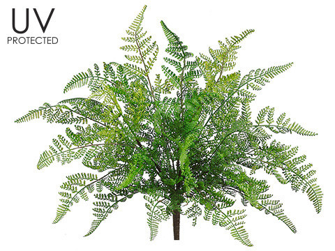 17" UV Protected Leather Fern Bush