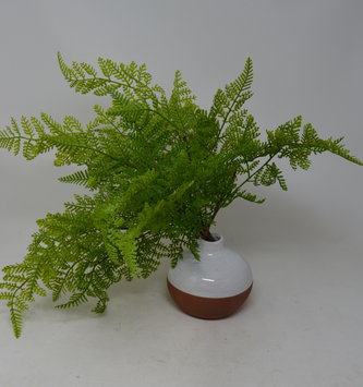 17" UV Protected Leather Fern Bush