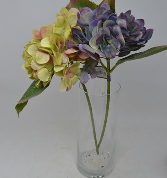 17" Hydrangea Pick with Leaves ( 3-Colors)