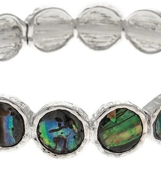 Abalone Silver Circles Bracelet