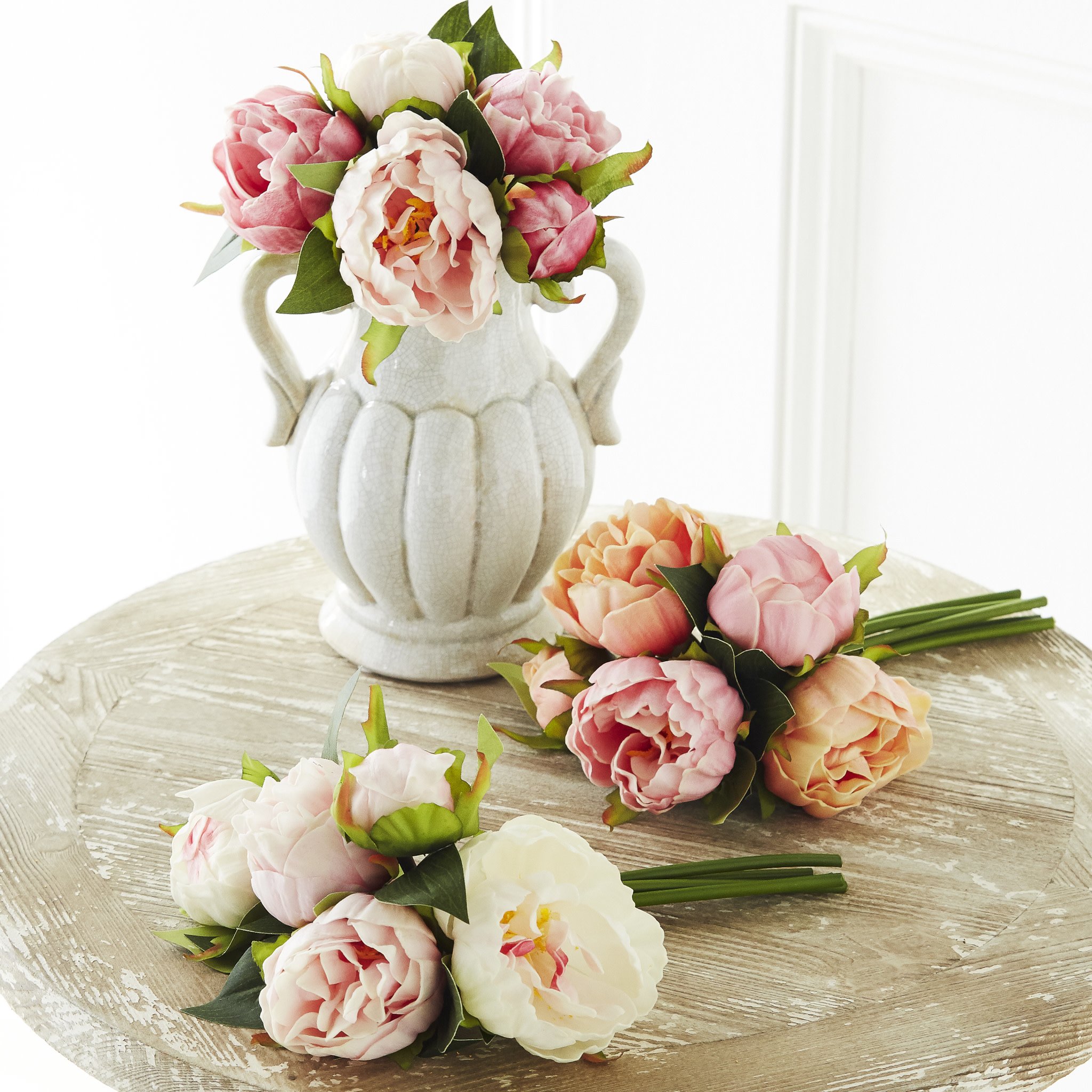 10" Natural Touch Blush Peony Bundle | Shop Silk Flowers - The Last Straw