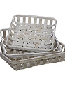 Square Gray Woven Tobacco Basket (3-Sizes)