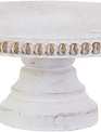 White Washed Round Wooden Pedestal (2-Sizes)