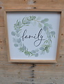 Framed Family Eucalyptus Wreath Print