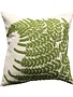 Square Embroidered Fern Frond Pillow
