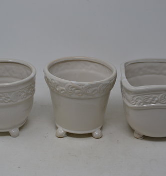 Filigree Trimmed Cream Container (3-Styles)