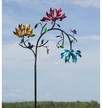 Jeweled Triple Flower Branch Spinner Stake