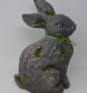 35cm STRAW RABBIT BOY ON BIKE GREEN HOME DECORATION EASTER BUNNY STATUE ORNAMENT