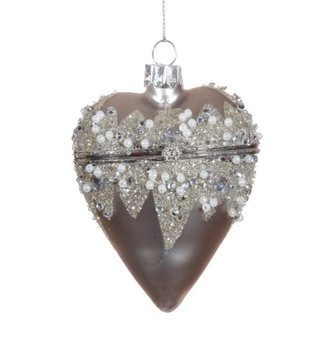 Beaded Glitz Heart Box Ornament