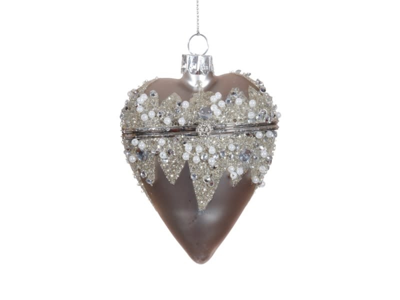 Beaded Glitz Heart Box Ornament
