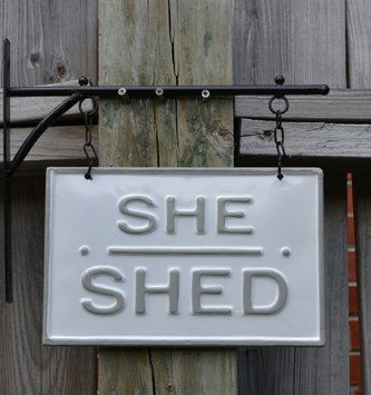 Wall-Mounted She Shed Enamel Sign