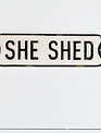 Rustic Black and White She Shed Sign