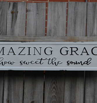 Horizontal Amazing Grace Black and White Sign